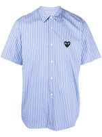 Comme Des Garçons Play chemise rayée à patch cœur - Bleu