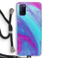 Zweverige regenboog: Oppo A52 Transparant Hoesje met koord