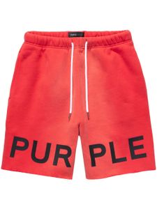 Purple Brand short de sport en coton à logo imprimé - Rouge