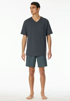 Heren shortama - Katoenen zomer pyjama mannen - Graphite
