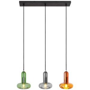 ECO-Light PERSEUS 9470 S-3 COL Hanglamp E14 Bont, Groen, Smoke, Amber