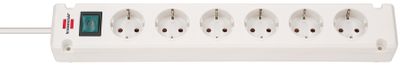 Brennenstuhl Bremounta stekkerdoos 6-voudig wit 3m H05VV-F 3G1,5 - 1150650326