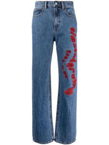 Alexander Wang jean droit à logo appliqué - Bleu