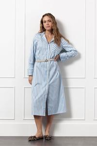 Studio Anneloes Sef Poplin Stripe Dress 12646 Jurk 6010 Mid Blue/white