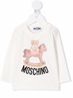 Moschino Kids haut à logo Teddy imprimé - Blanc