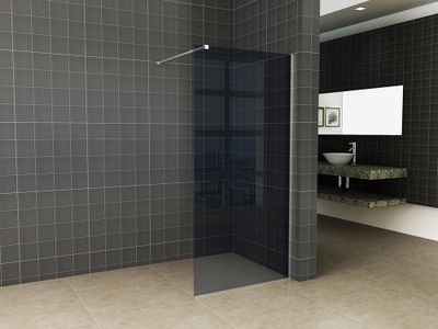 Mueller Slimline inloopdouche 160cm rookglas anti-kalk incl chroom profiel & stang Mueller Slimline inloopdouche 160cm rookglas anti-kalk incl chroom profiel & stang