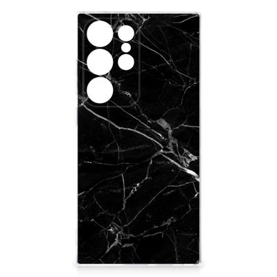 Samsung Galaxy S24 Ultra | TPU | Siliconen hoesje | Marmer Zwart - Origineel Cadeau Vader