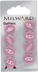 Milward Parelmoer Knoop Roze 13mm (8 stuks)