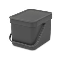 Brabantia Sort & Go afvalemmer 6 liter dark grey