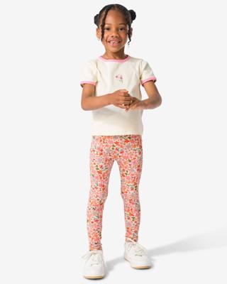 HEMA Kinderleggings Rib Bloemen - 2 Stuks Lavendel (lavendel)
