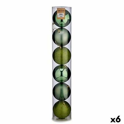 Set kerstballen 6 Onderdelen Groen Plastic Ø 12 cm (6 Stuks)