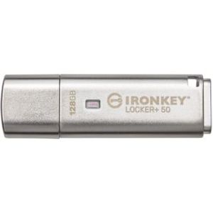 Kingston Technology IronKey Locker+ 50 USB flash drive 128 GB USB Type-A 3.2 Gen 1 (3.1 Gen 1) Zilver