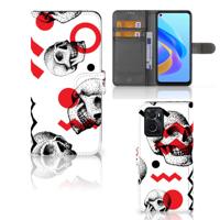 Telefoonhoesje met Naam OPPO A76 | A96 Skull Red