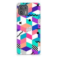 Motorola Edge 20 Lite | TPU Hoesje | Blokken Kleurrijk