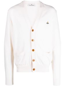 Vivienne Westwood Orb-embroidered cotton-cashmere cardigan - Tons neutres