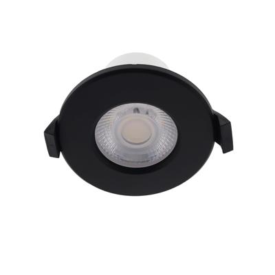 LED fire rated inbouwspot 5W rond ZWART IP65 dimbaar - CCT switch - 2700K - 3000K - 4000K - interne driver - brandvertragend