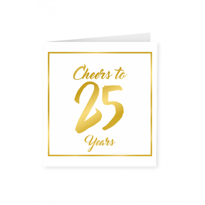 25 Jaar Verjaardagskaart Goud/Wit