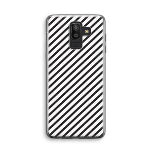 Strepen zwart-wit: Samsung Galaxy J8 (2018) Transparant Hoesje