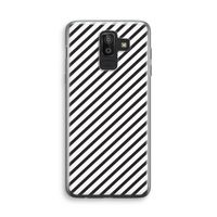 Strepen zwart-wit: Samsung Galaxy J8 (2018) Transparant Hoesje