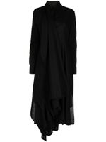 Yohji Yamamoto robe mi-longue Muslin à design drapé - Noir - thumbnail