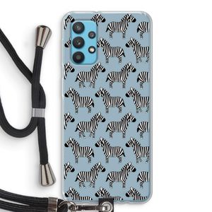 Zebra: Samsung Galaxy A32 4G Transparant Hoesje met koord
