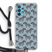 Zebra: Samsung Galaxy A32 4G Transparant Hoesje met koord