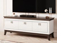 Tv-meubel TIROSA 3 lades hoogglans wit - thumbnail