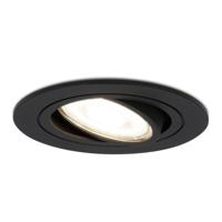 Miro LED inbouwspot - GU10 4 Watt 345 Lumen - 4000K Neutraal wit - Dimbaar - Rond - Kantelbaar - IP20 Voor binnen - Zwart