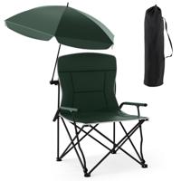 Vouwbare Campingstoel met Parasol Klapstoel met een Gepolsterde Zitting en Rugleuning Belastbaar tot 150 kg
