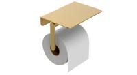 Mueller Hilton toiletrolhouder met planchet geborsteld messing - thumbnail