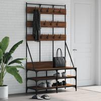 VidaXL Kledingrek met schoenenrek 100x40x184 cm bruin eikenkleur