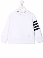 Thom Browne Kids sweat à détail 4 bandes signature - Blanc - thumbnail