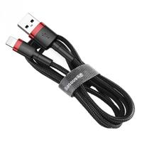 Baseus Cafule USB Lightning-kabel 2.4A 1m (Rood+Zwart)