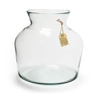Transparante Eco terrarium vaas/vazen van glas 25 x 24 cm