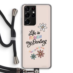 Tough Life: Samsung Galaxy S21 Ultra Transparant Hoesje met koord