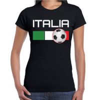 Italia / Italie voetbal / landen shirt met voetbal en Italiaanse vlag zwart voor dames 2XL  -