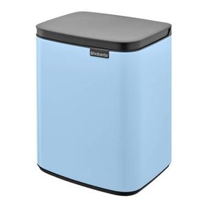 Brabantia Bo Waste Bin 7 l Rechthoekig Staal Zwart, Lichtblauw