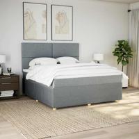 Boxspring met matras stof lichtgrijs 180x200 cm