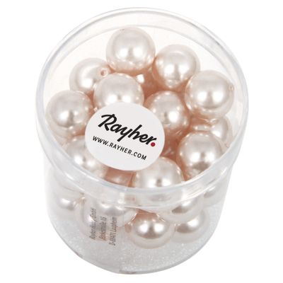 105x stuks roze parel glaskralen 10 mm