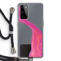 Paarse stroom: OnePlus 9 Pro Transparant Hoesje met koord