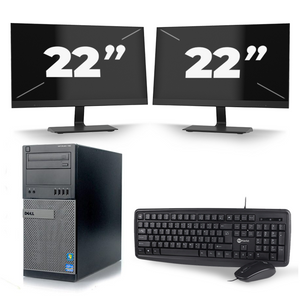 Dell Optiplex 790 Desktop - Intel Core i7-2e Generatie - 16GB RAM - 256GB SSD - Windows 10 + 2x 22 inch Monitor