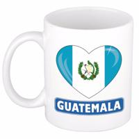 Hartjes vlag Guatemala koffiemok - drink beker - white - 300 ml - supporters