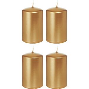 20x Gouden cilinderkaars/stompkaars 5 x 8 cm 18 branduren