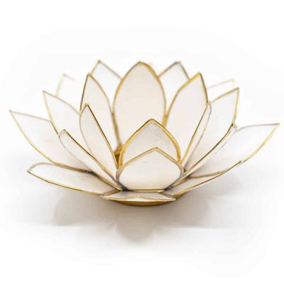 Lotus Sfeerlicht Wit Goudrand