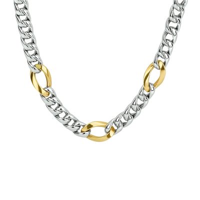 Ketting Goud-zilver Gourmette 8,5 mm 45 cm