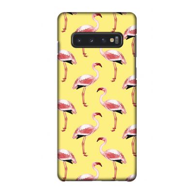 Flamingo's geel: Samsung Galaxy S10 4G Volledig Geprint Hoesje