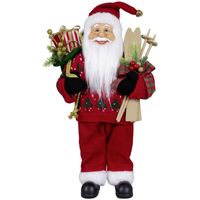 Kerstman pop Martin - H45 cm - rood - staand - kerst beeld -decoratie figuur - thumbnail