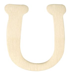 Houten letter U 4 cm