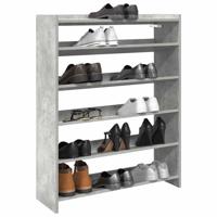 Schoenenkast 80x25x100 cm bewerkt hout betongrijs