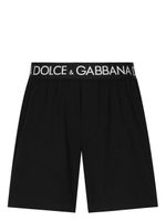 Dolce & Gabbana boxer en jersey à bande logo - Noir